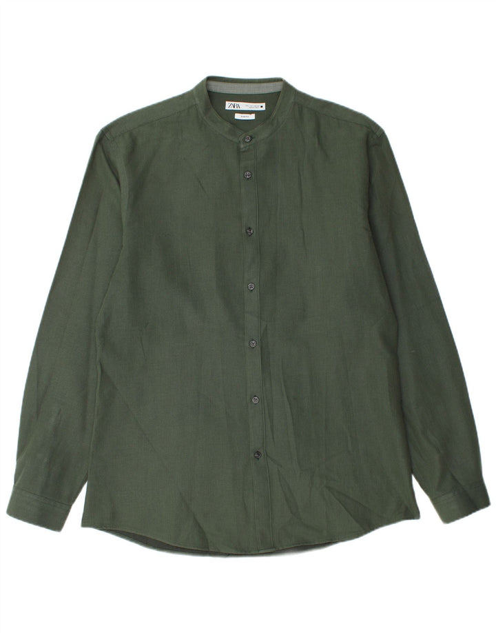 Ανδρικό πουκάμισο Zara Slim Fit Large Green