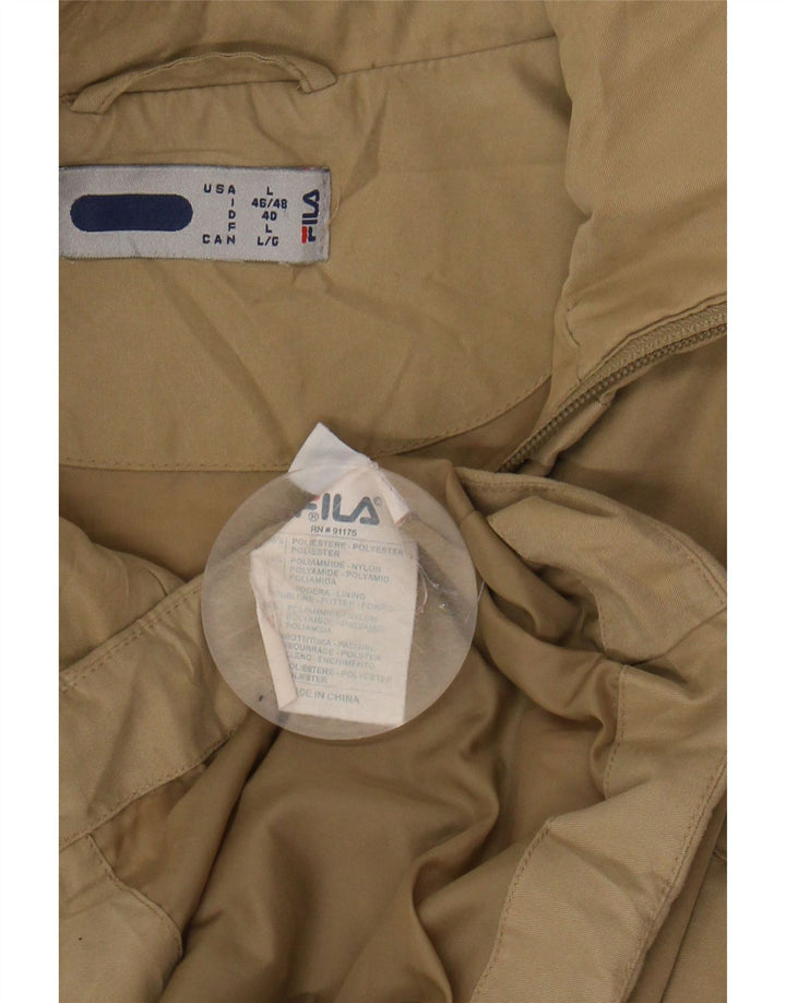 FILA Womens Bomber Jacket UK 16 Large Khaki Polyester