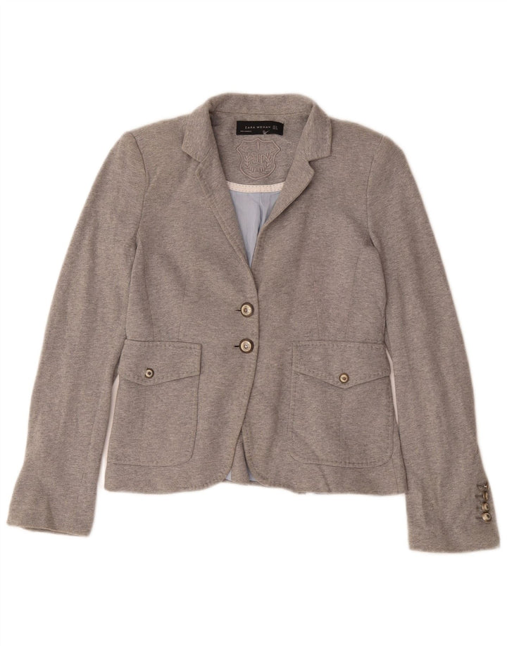 Zara Γυναικείο μπουφάν blazer UK 10 Small Grey Polyester