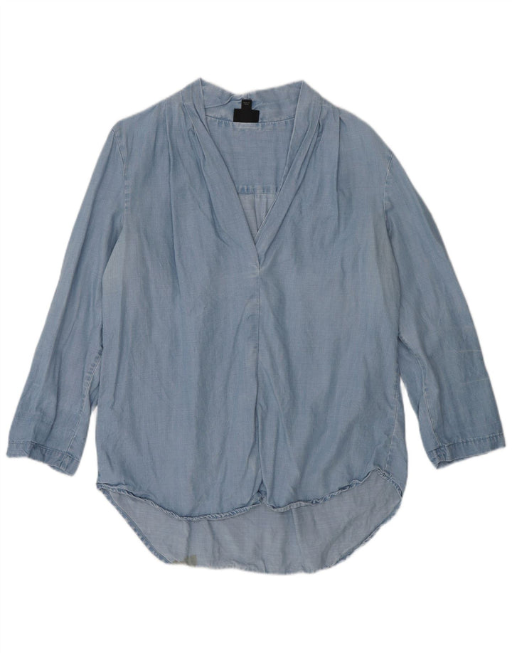 MOSSIMO Womens Long Sleeve Blouse Top UK 16 Large Blue Lyocell Vintage Mossimo and Second-Hand Mossimo from Messina Hembry 