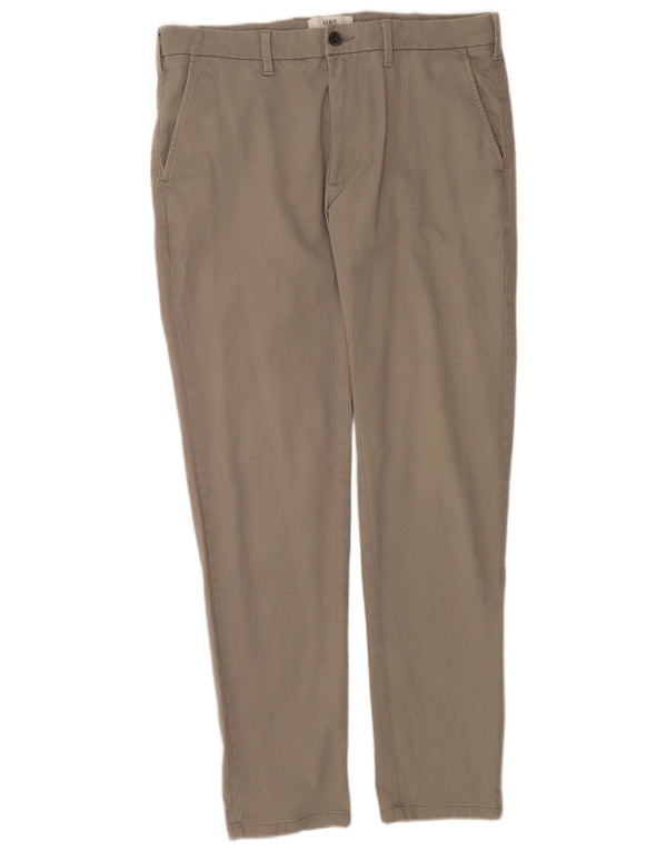 Ανδρικό παντελόνι Chino Marks & Spencer W34 L31 Γκρι βαμβακερό