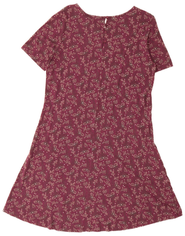 Fat Face Γυναικείο φόρεμα A-Line UK 10 Small μπορντό floral βαμβάκι