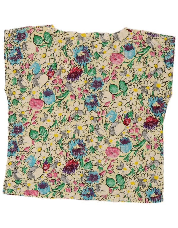 Vintage γυναικείο T-Shirt Top UK 16 Large πολύχρωμο Floral