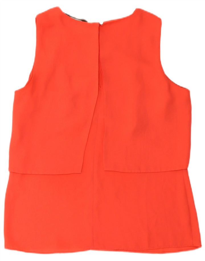 Zara Γυναικεία Αμάνικη Μπλούζα Τοπ UK 12 Medium Orange