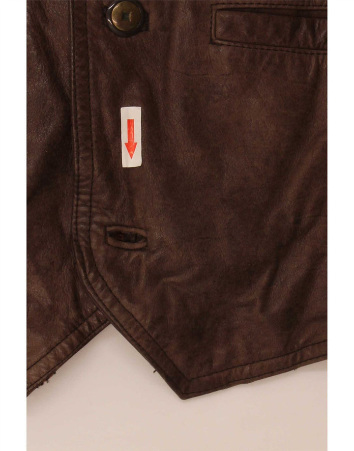 Vintage Ανδρικό Δερμάτινο Γιλέκο IT 58 2XL Καφέ