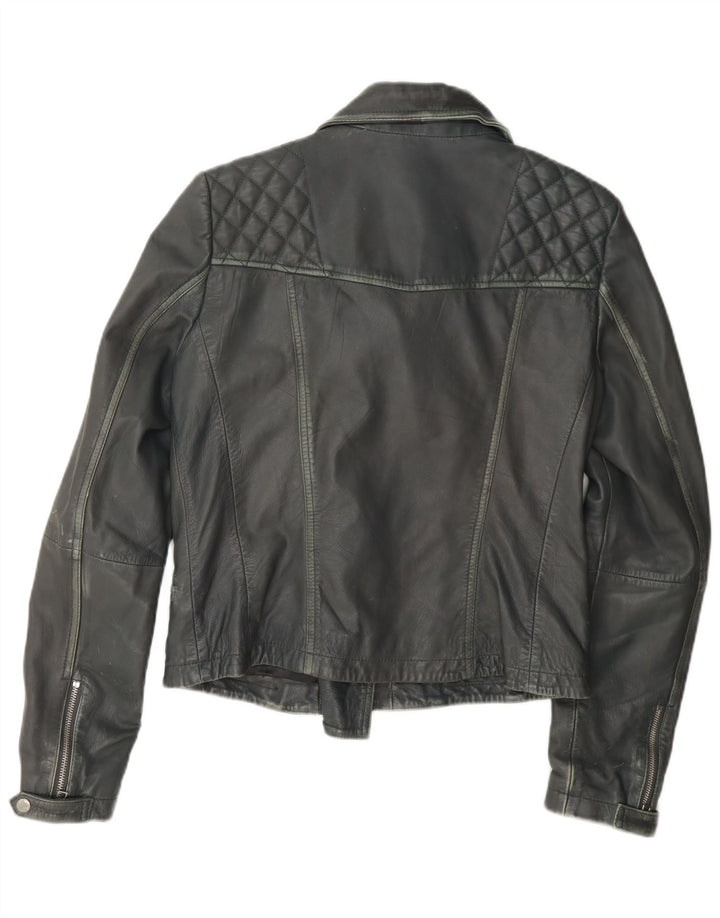 All Saints Γυναικείο Δερμάτινο Μπουφάν Biker UK 12 Medium Grey