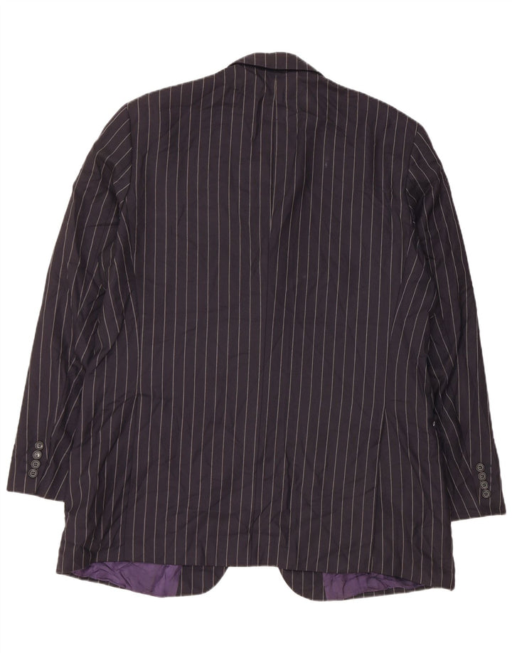 Marks & Spencer Ανδρικό μπουφάν σακάκι με 3 κουμπιά UK 44 2XL Navy Blue Pinstripe