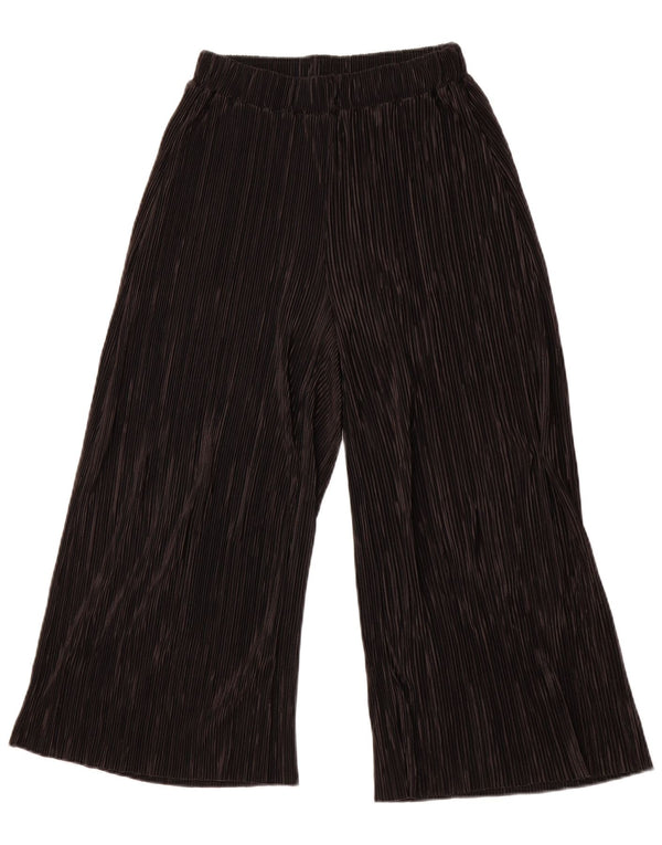 ZARA Γυναικείο Παντελόνι Κάπρι Φαρδύ XS W24 L23 Μαύρο Πολυεστέρας