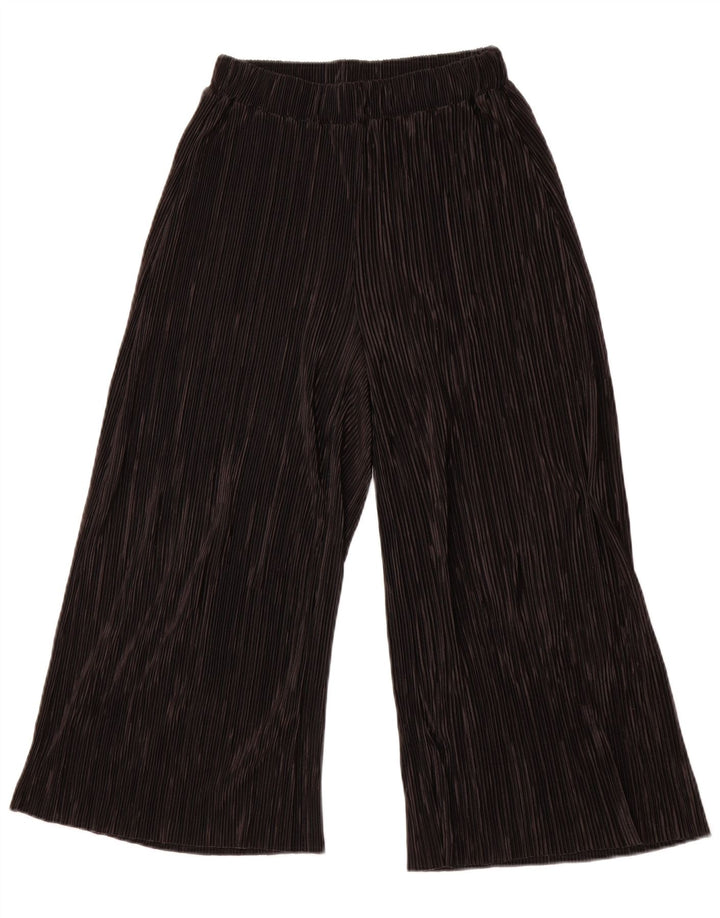 ZARA Γυναικείο Παντελόνι Κάπρι Φαρδύ XS W24 L23 Μαύρο Πολυεστέρας