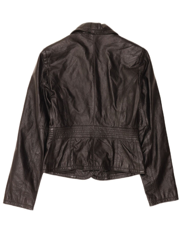 Sisley Γυναικείο Crop 2 Button Leather Blazer Jacket IT 40 Small Black