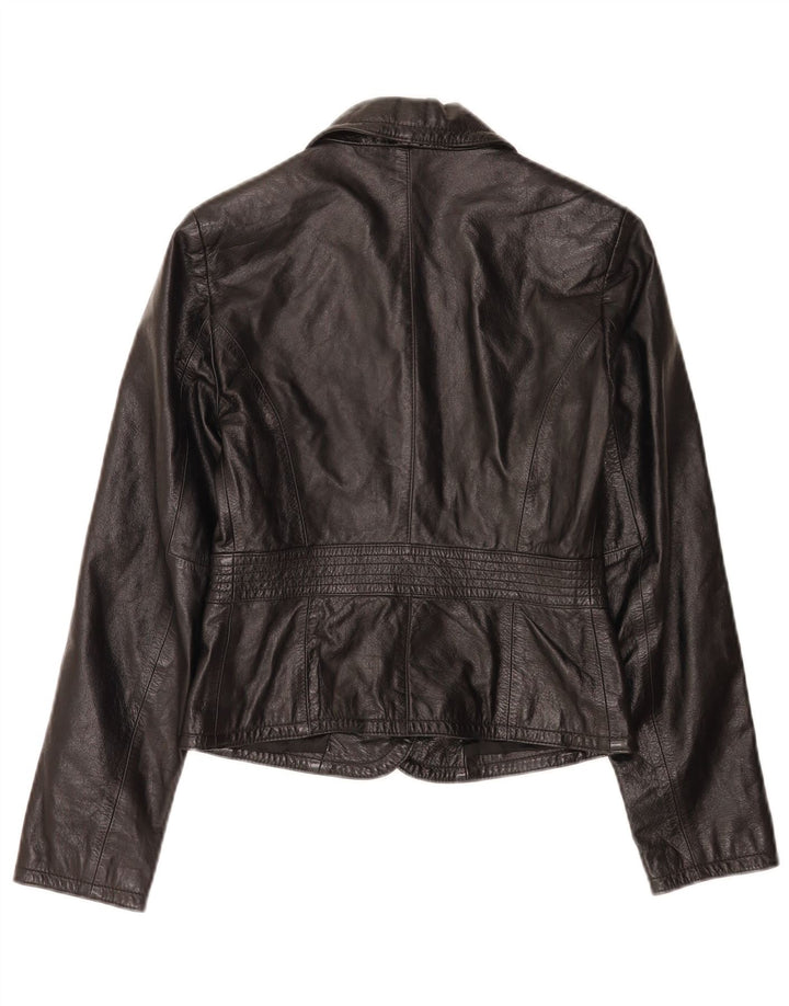 Sisley Γυναικείο Crop 2 Button Leather Blazer Jacket IT 40 Small Black