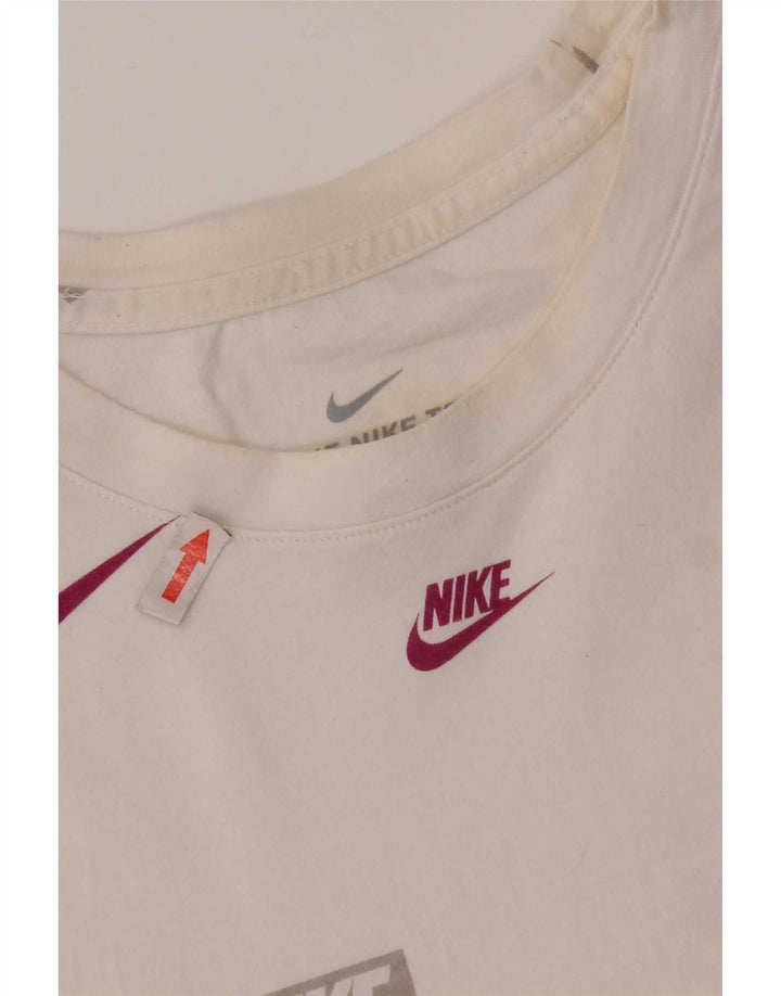 Ανδρικό γραφικό μπλουζάκι Nike, μεγάλο λευκό βαμβακερό
