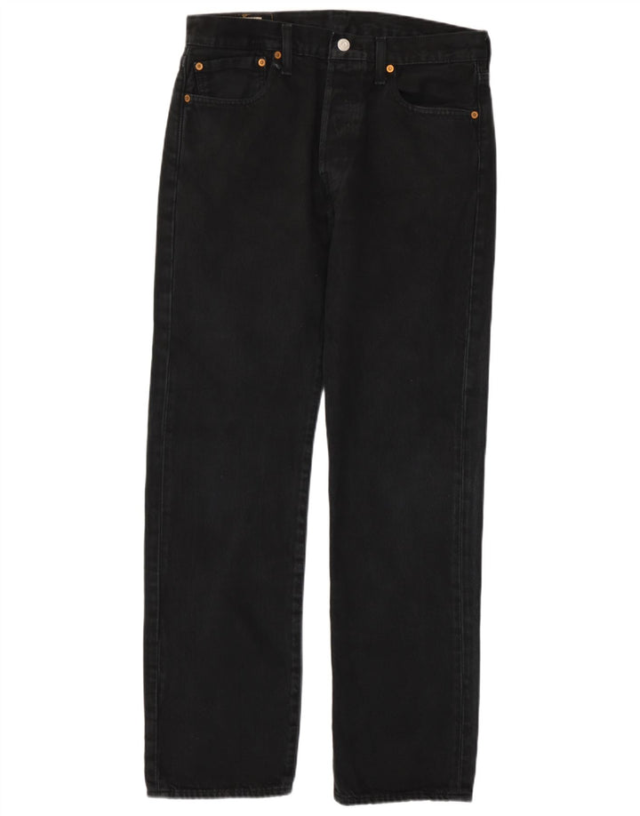 Levi's Mens 501 Straight Jeans W32 L32 Μαύρο βαμβακερό