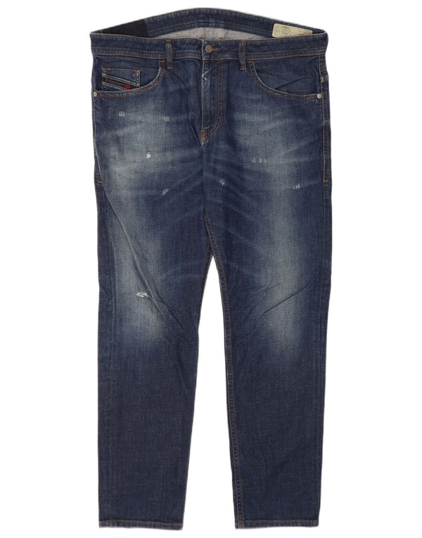 Diesel Mens Thommer Distressed Slim Skinny Jeans W36 L32 Μπλε βαμβακερό