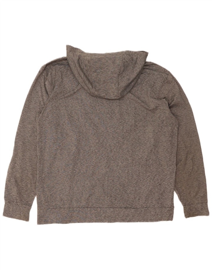 Ανδρικό πουλόβερ NIKE με φερμουάρ Dri Fit XL με κουκούλα με γκρι πολυεστέρα