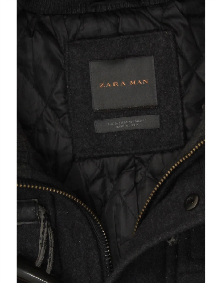 Zara Ανδρικό μπουφάν Duffle με κουκούλα UK 38 Medium Grey