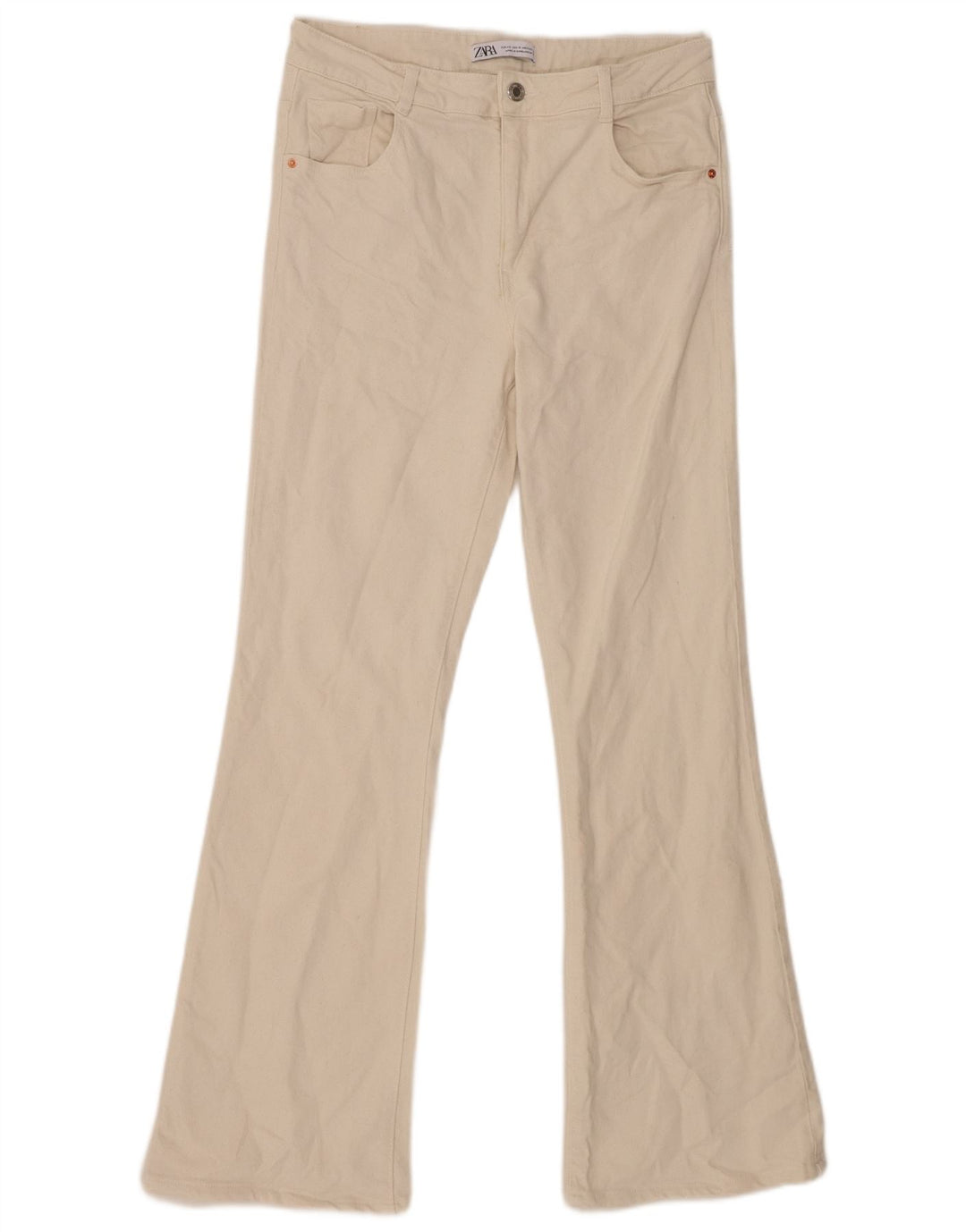Zara Γυναικείο τζιν EU 42 Large W32 L31 Μπεζ βαμβακερό