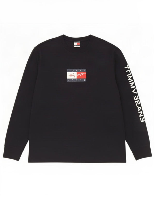 Tommy Hilfiger Ανδρικό γραφικό τοπ Μακρύ μανίκι 2XL Navy Blue Cotton