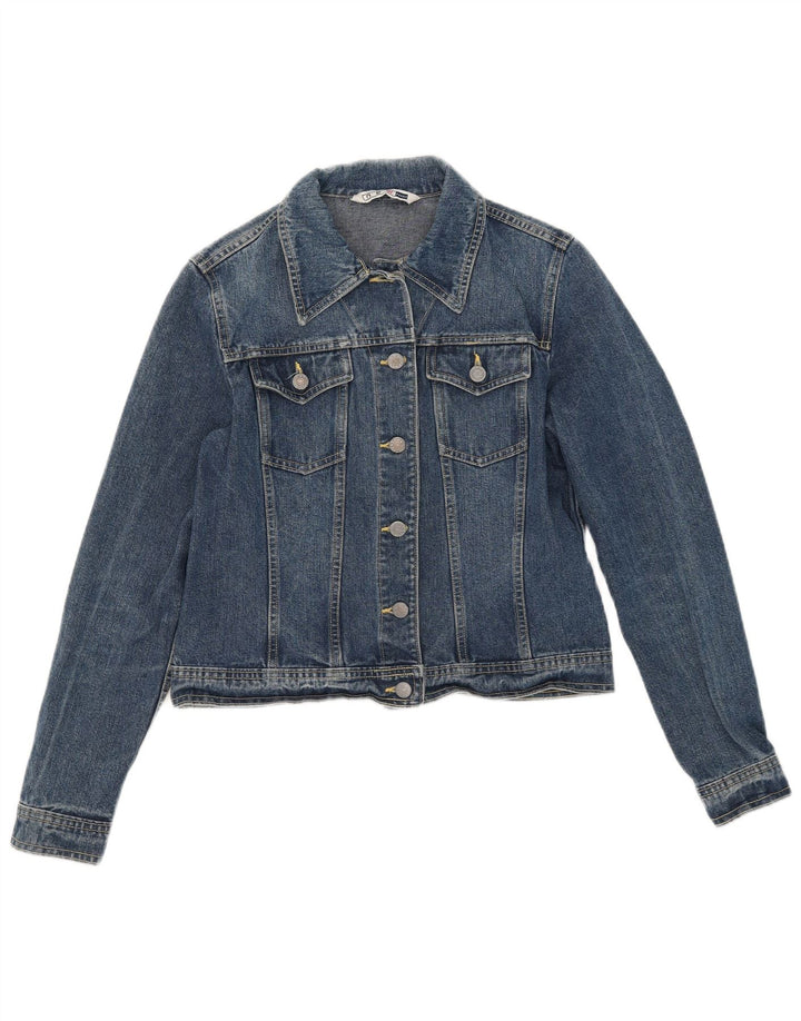 Νέο γυναικείο τζιν μπουφάν Penny Crop UK 12 Medium Blue Cotton