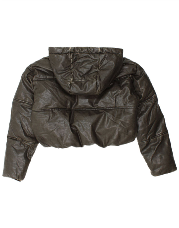 ZARA Γυναικείο μπουφάν 10 Small Khaki με κουκούλα ZARA