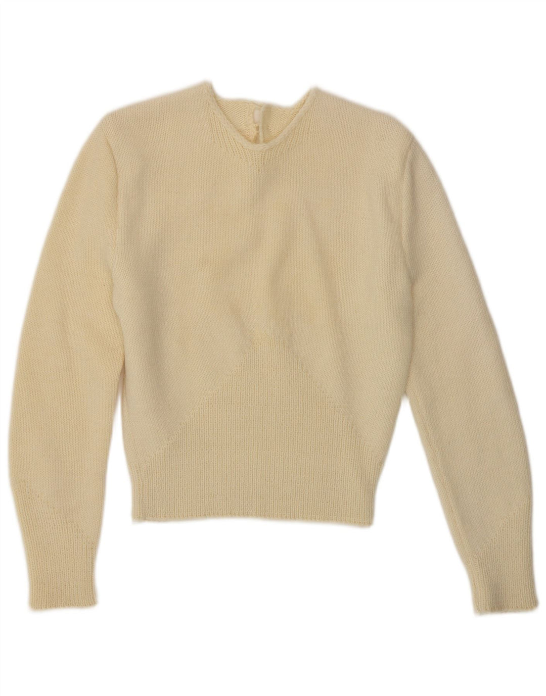 Γυναικείο πουλόβερ με λαιμόκοψη VINTAGE UK 10 Small Off White