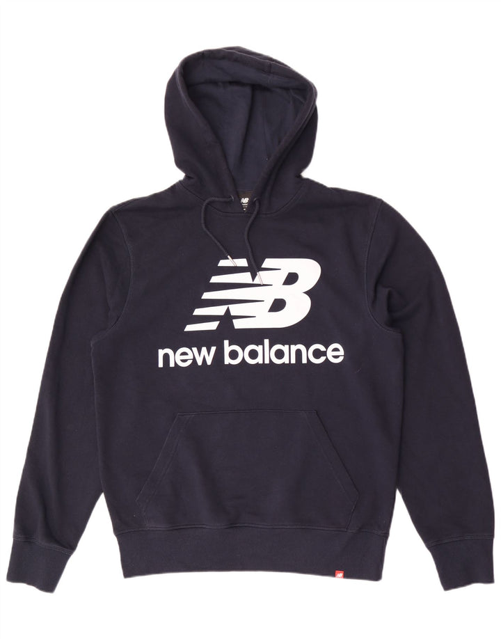 Ανδρικό γραφικό κουκούλα New Balance, μεσαίο μπλε ναυτικό