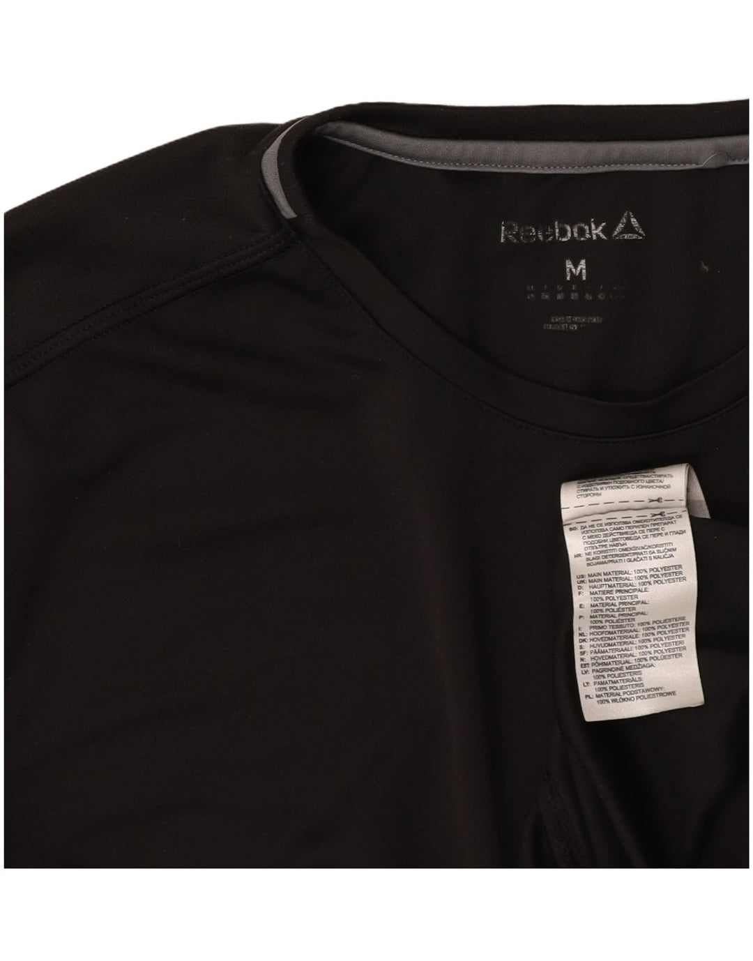 Γυναικείο T-Shirt REEBOK Top UK 14 Medium Black Colorblock Πολυεστέρας