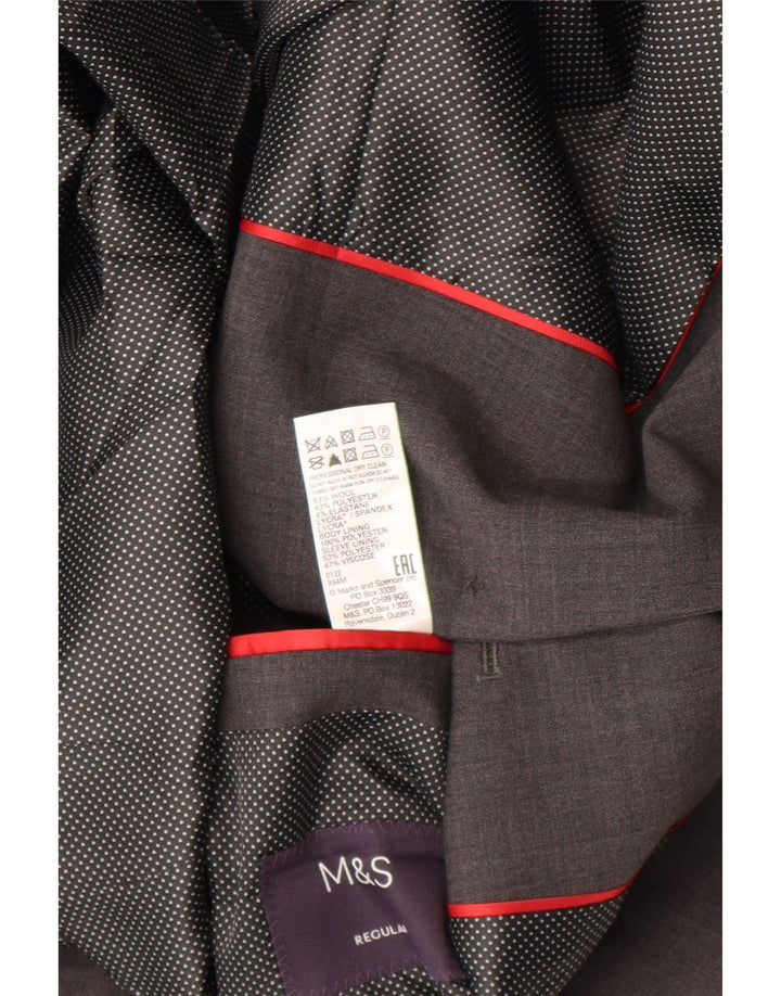 Marks & Spencer Ανδρικό μπουφάν blazer UK 44 XL Grey Check Wool