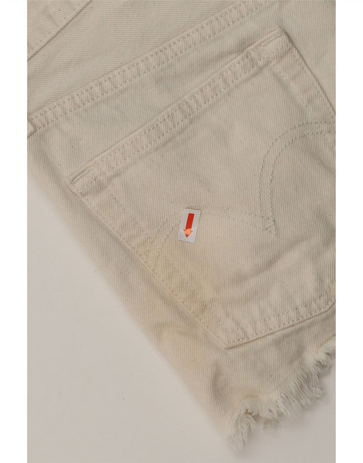 Γυναικείο τζιν σορτς Levi's Distressed W25 XS Λευκό βαμβακερό