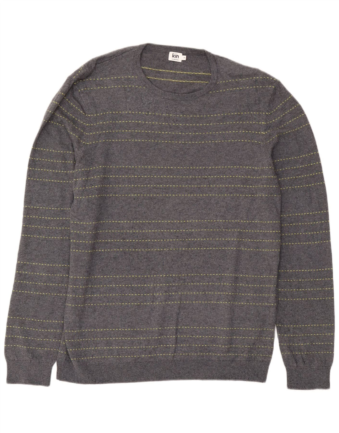 Ανδρικό πουλόβερ John Lewis Crew Neck Jumper, Βαμβακερό μεσαίο μπλε ριγέ