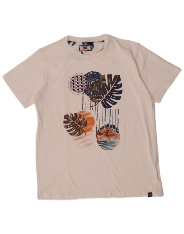 Carrera Γυναικείο T-Shirt Top UK 18 XL Λευκό φλοράλ βαμβακερό