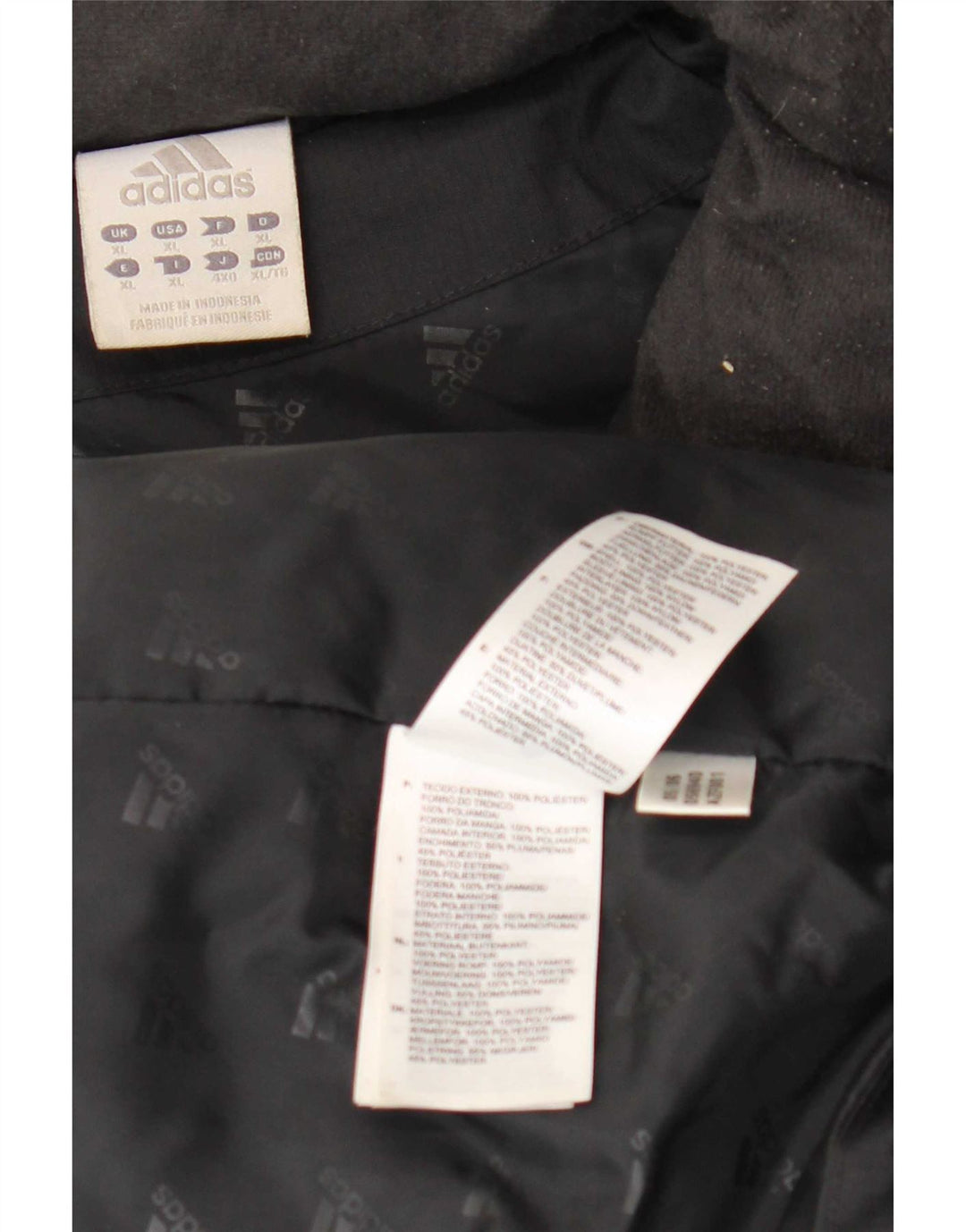 Ανδρικό μπουφάν με επένδυση Adidas UK 42 XL μαύρο πολυεστέρα