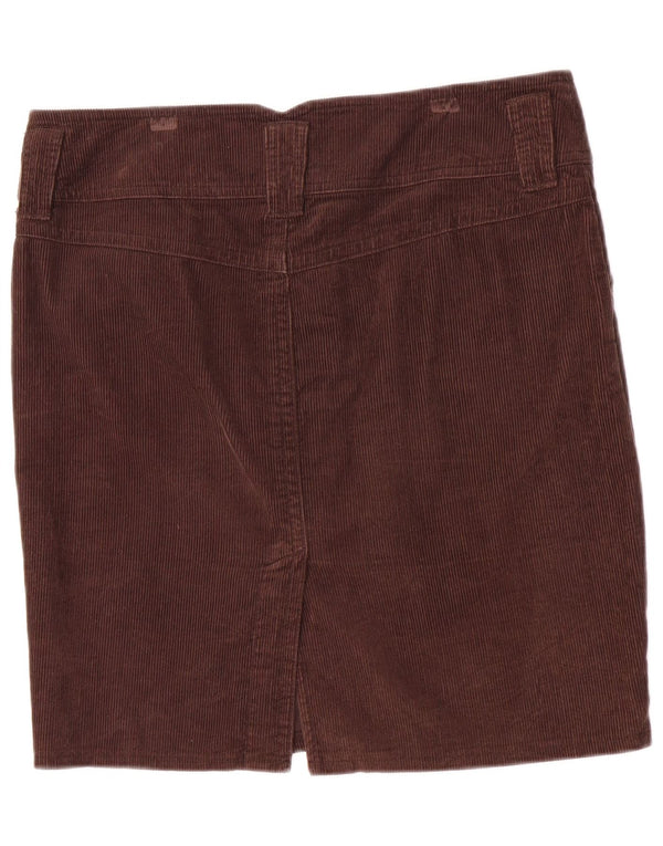 Benetton Γυναικεία Κοτλέ Φούστα IT 46 XL W34 Καφέ Βαμβακερή