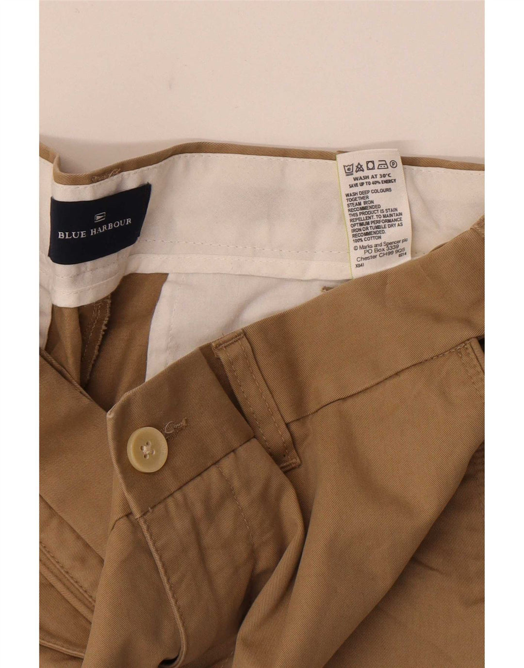 Marks & Spencer Ανδρικό σορτς Chino Blue Harbour W32 Βαμβακερό μεσαίο μπεζ