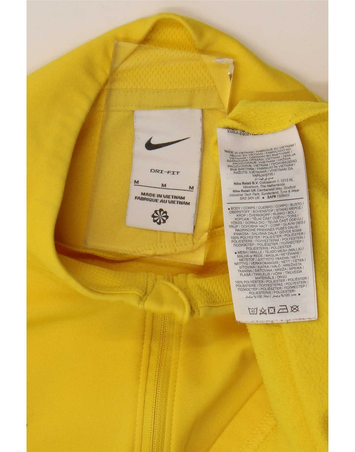 Ανδρική φόρμα Nike Dri Fit με φερμουάρ πουλόβερ στο επάνω μέρος, μεσαίο κίτρινο χρώμα