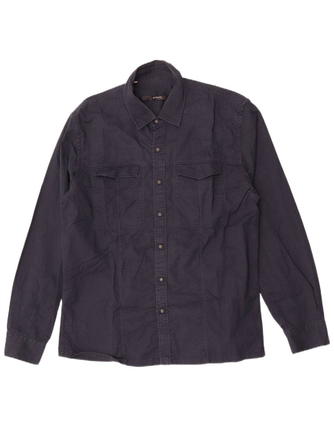 Vintage Ανδρικό πουκάμισο Western 2XL Navy Blue Cotton