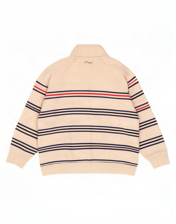 Crew Clothing Γυναικεία φούτερ με φερμουάρ Jumper UK 14 Large White ριγέ