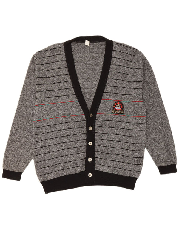 Vintage Ανδρικό Ζακέτα πουλόβερ IT 50 Medium Grey ριγέ