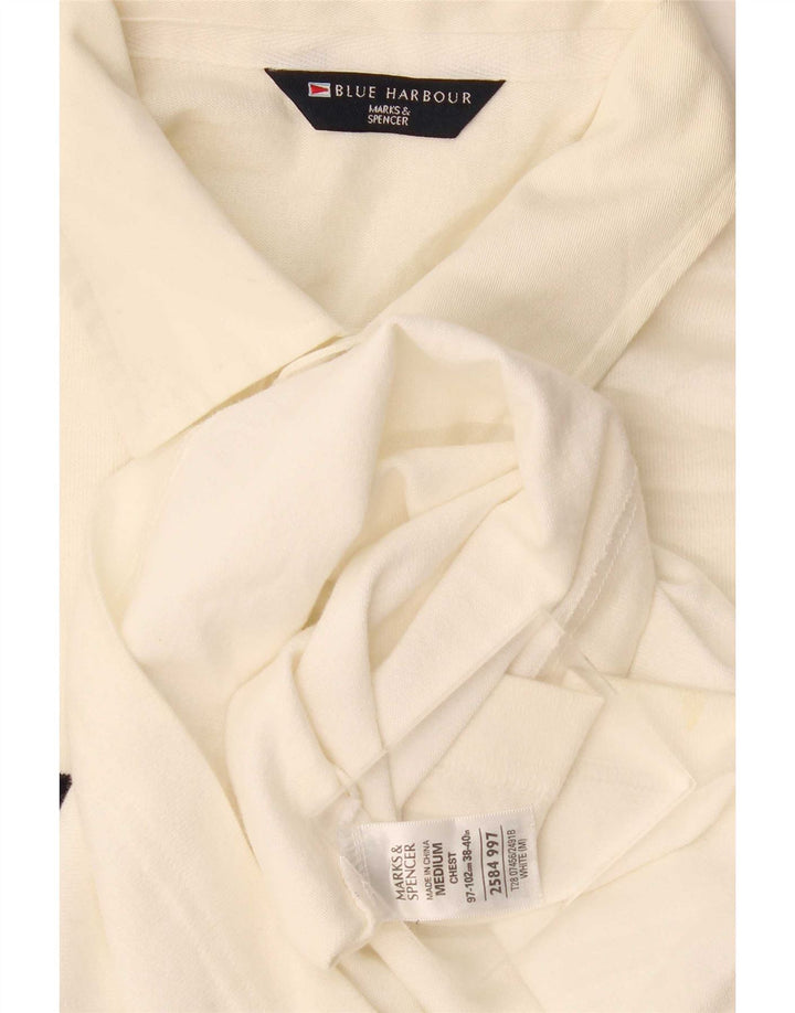 Marks & Spencer Ανδρικό Μπλου Χάρμπορ Πόλο Μπλουζάκι Μεσαίο άσπρο ριγέ