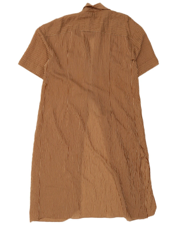 Zara Γυναικείο φόρεμα Oversized Robe UK 10 Small Brown Pinstripe