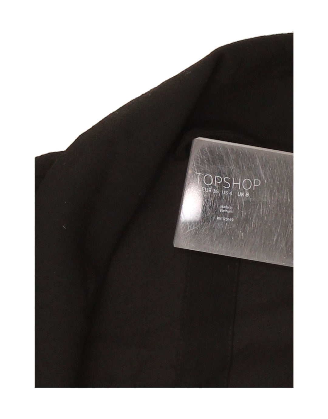 TOPSHOP Womens Trench Coat UK 8 Small Black Polyester Vintage Topshop and Second-Hand Topshop from Messina Hembry 