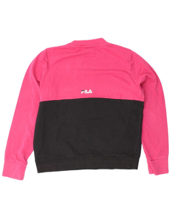 FILA Γυναικεία φούτερ μεγάλου μεγέθους Jumper UK 10 Small Pink Colourblock