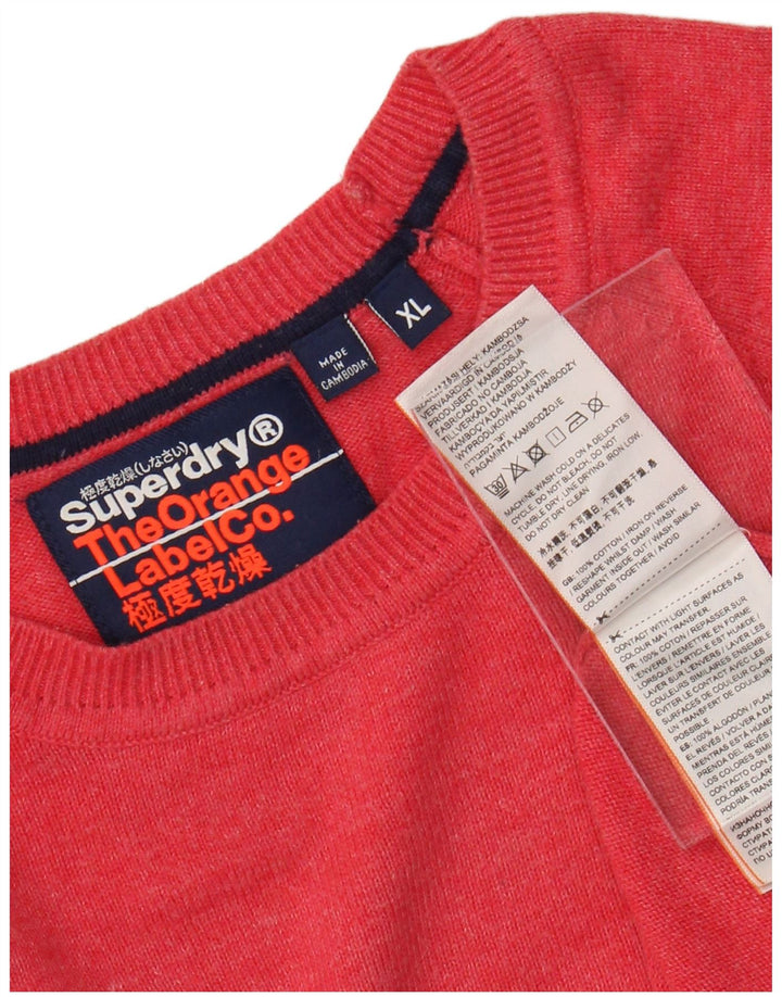 Ανδρικό πουλόβερ SUPERDRY Crew Neck Jumper XL Κόκκινο βαμβακερό