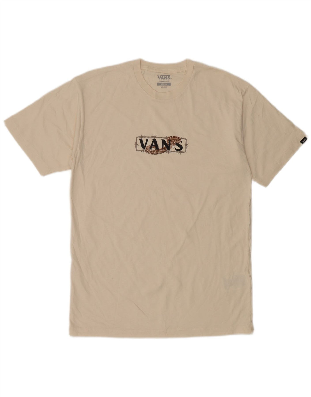 Ανδρικό γραφικό μπλουζάκι Vans Classic Fit Top Βαμβακερό μεσαίο σε λευκό χρώμα