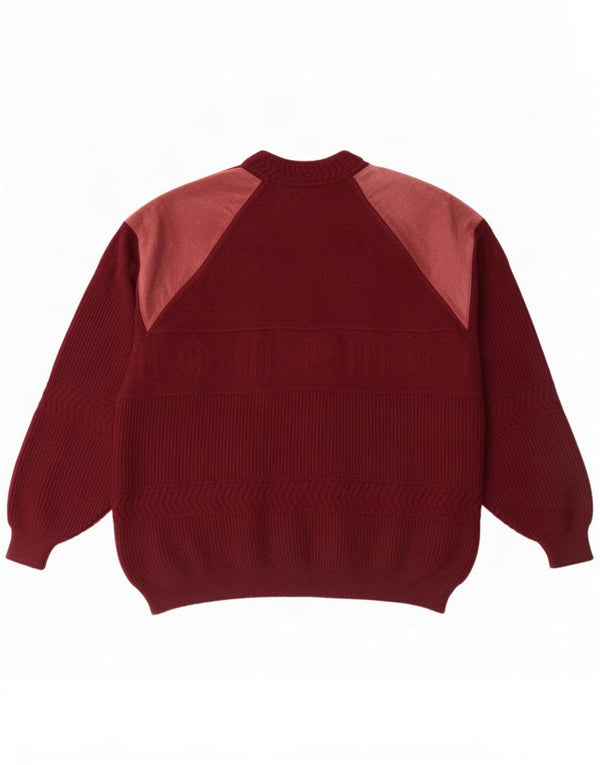 Ανδρικό πουλόβερ Rainbow Crew Neck Jumper IT 50 Medium Burgundy Colorblock