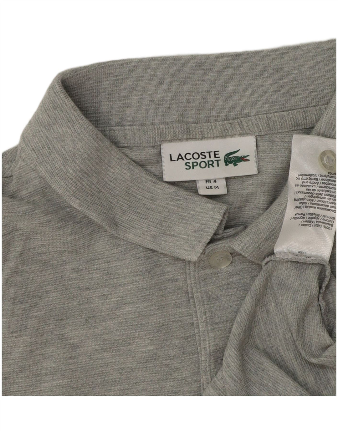 Ανδρικό πουκάμισο πόλο Lacoste, νούμερο 4, βαμβακερό μεσαίο γκρι