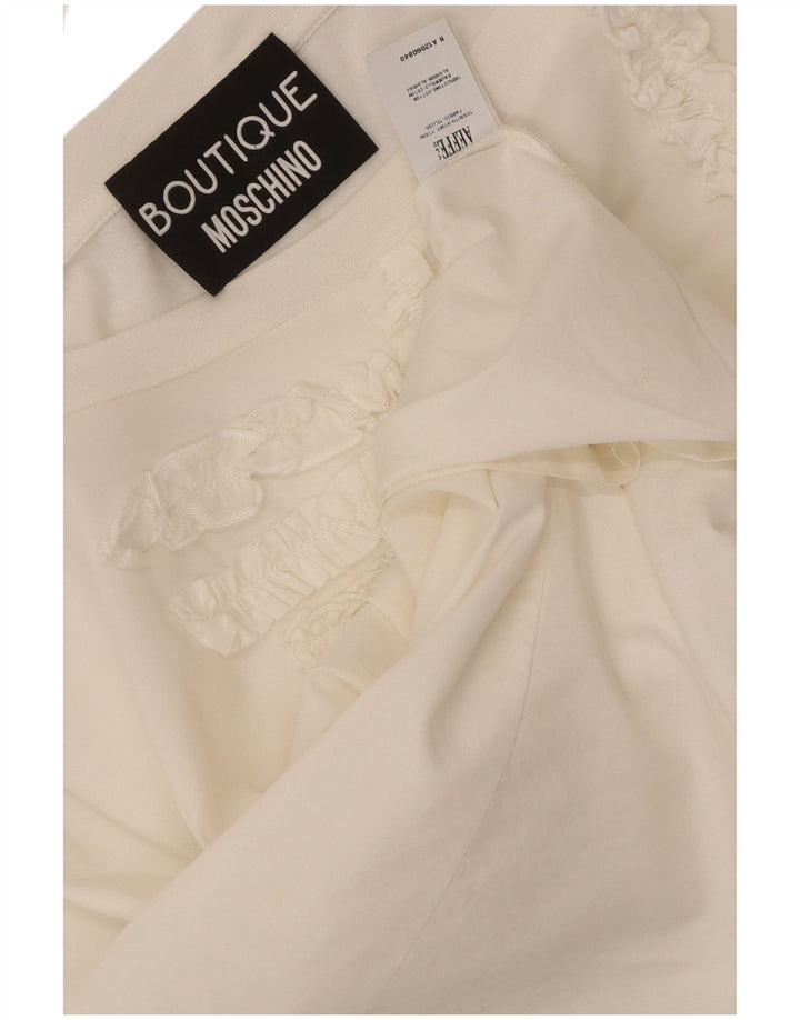 Moschino Γυναικεία Μπλούζα Oversized Top UK 20 2XL Λευκό βαμβακερό