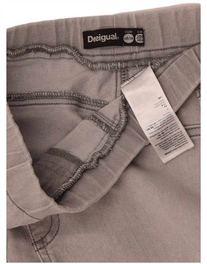 DESIGUAL για κορίτσια γραφικά τζιν τζιν 13-14 ετών W26 L24 Γκρι βαμβακερό