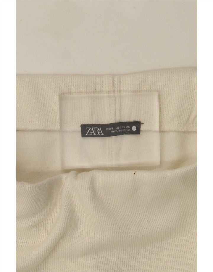Zara Γυναικεία Midi Φούστα Small W26 Off White
