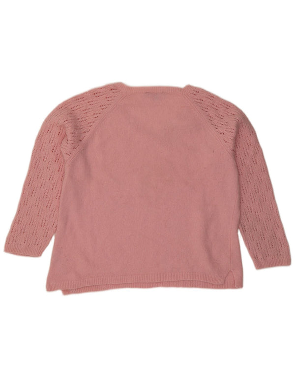 Crew Clothing Γυναικείο πουλόβερ με λαιμόκοψη με V λαιμόκοψη UK 18 XL ροζ μαλλί